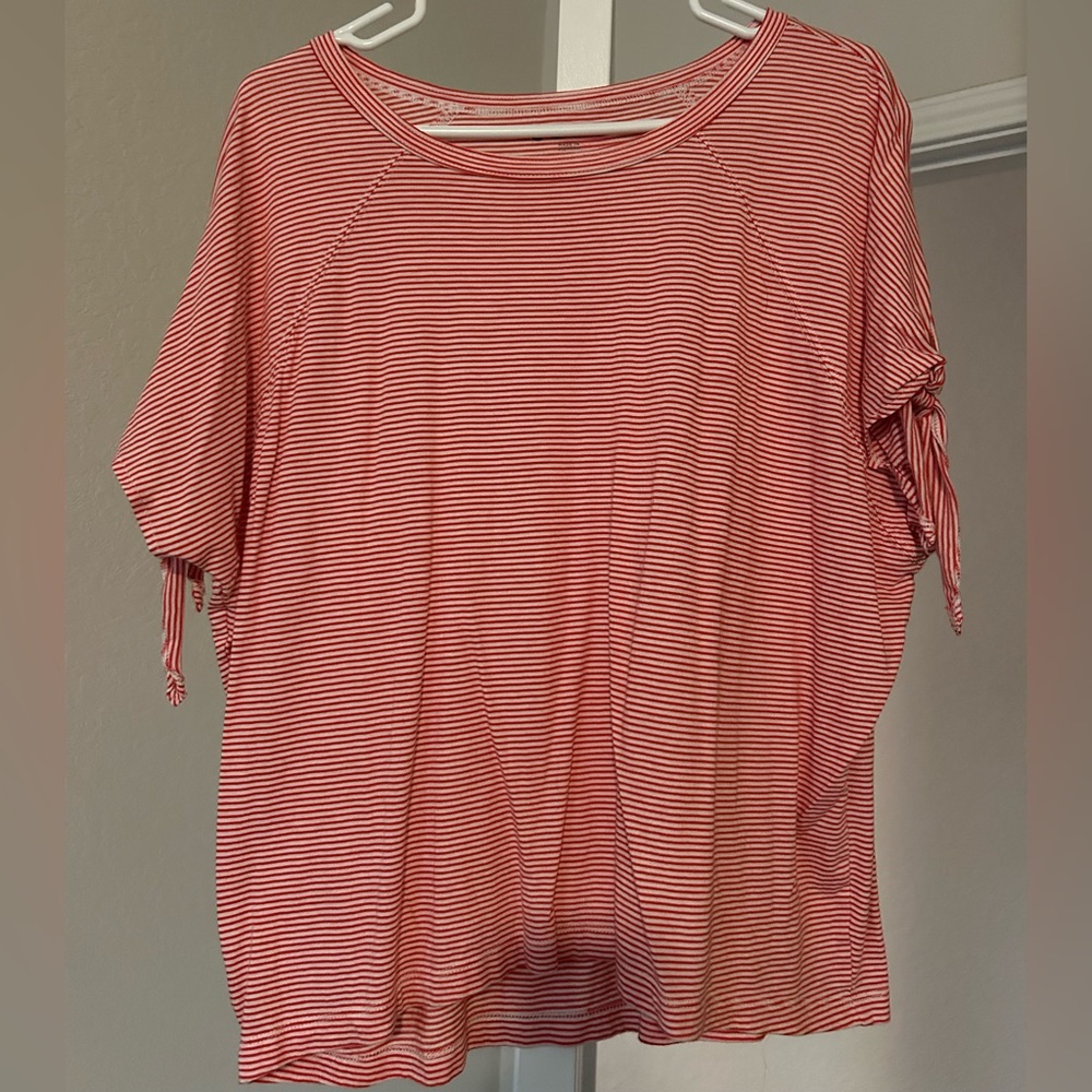Anne Taylor Loft Raglan Tie Knot Short Sleeve
